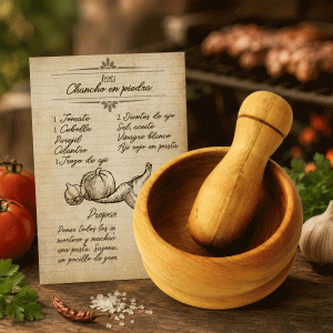 Mortero grande con receta “chancho en piedra” COD: *CORMAD010